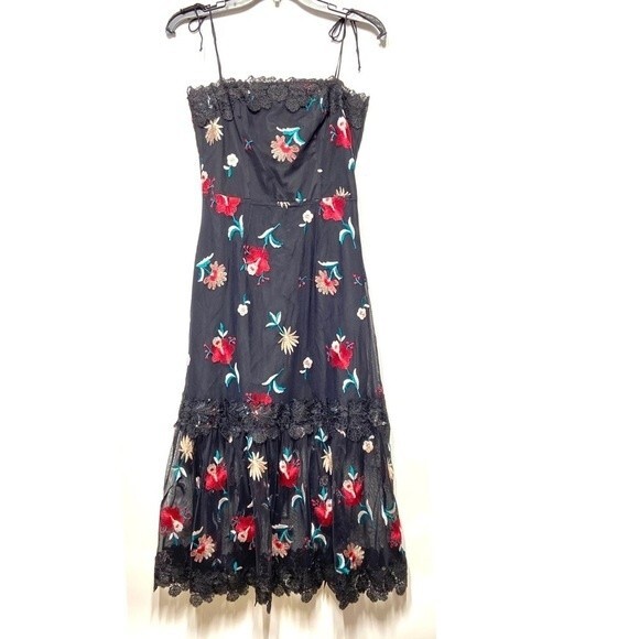 BB Dakota Let's Dance Mesh Embroidered Fairy Grunge Midi Dress 4 NWOT - Picture 5 of 16